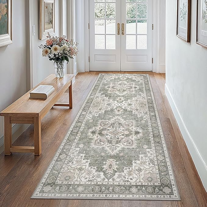 GENIMO 2x10 Runner Rugs for Hallway, Machine Washable Non Slip Vintage Rugs - Image 2