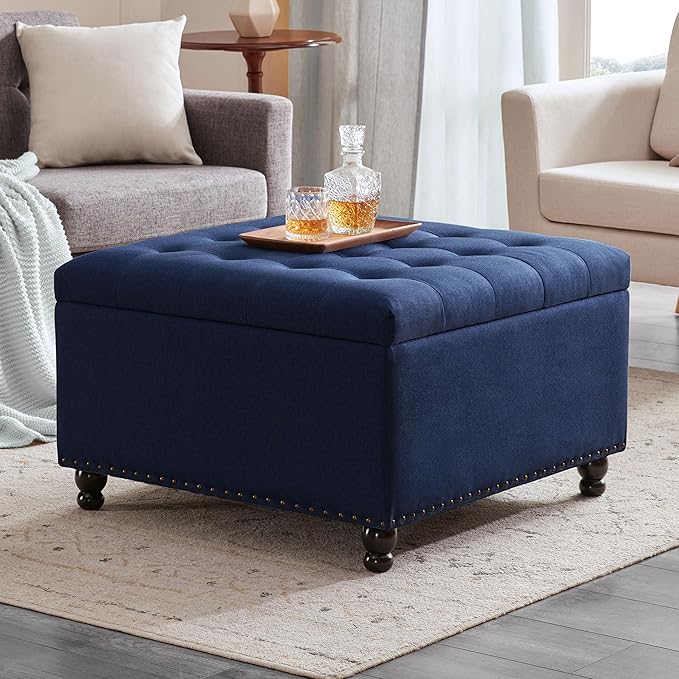 Tbfit Large Square Tufted Upholstered Ottoman and Coffee Table by TBfit