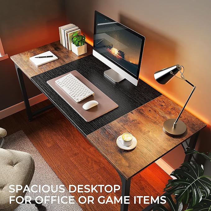 Huuger Computer Desk, 63 Inch Office Desk, Gaming Desk Writing Desk, Work Desk - Image 5