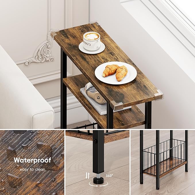 Vagusicc Narrow Side Table, 3-Tier Skinny End Table - Image 4