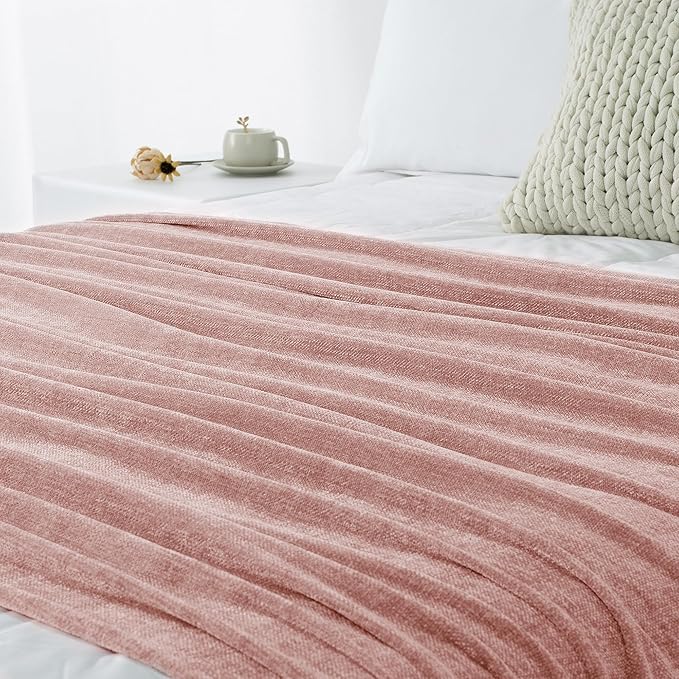 Chenille Throw Blanket for Couch 60"X 80" Twin, Soft Cozy Throws - Image 9