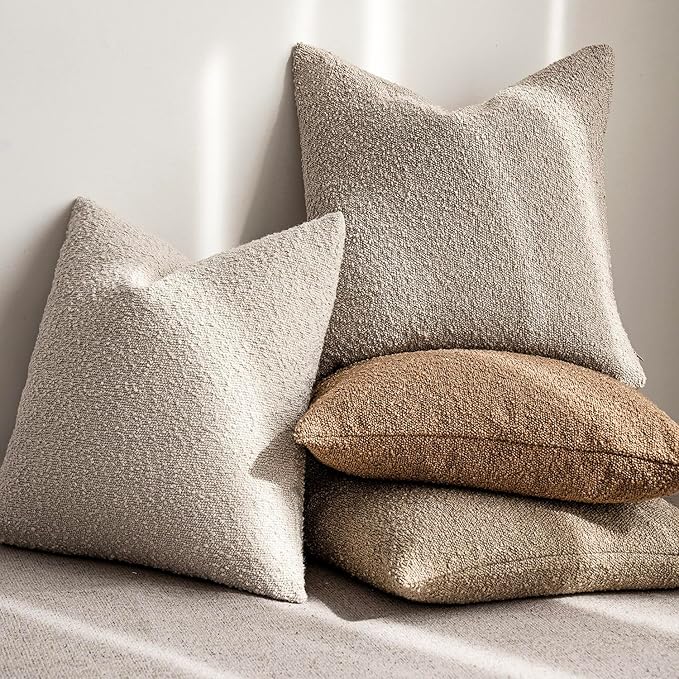Foindtower Pack of 2, Decorative Textured Boucle Throw Pillow Covers Accent - Image 6