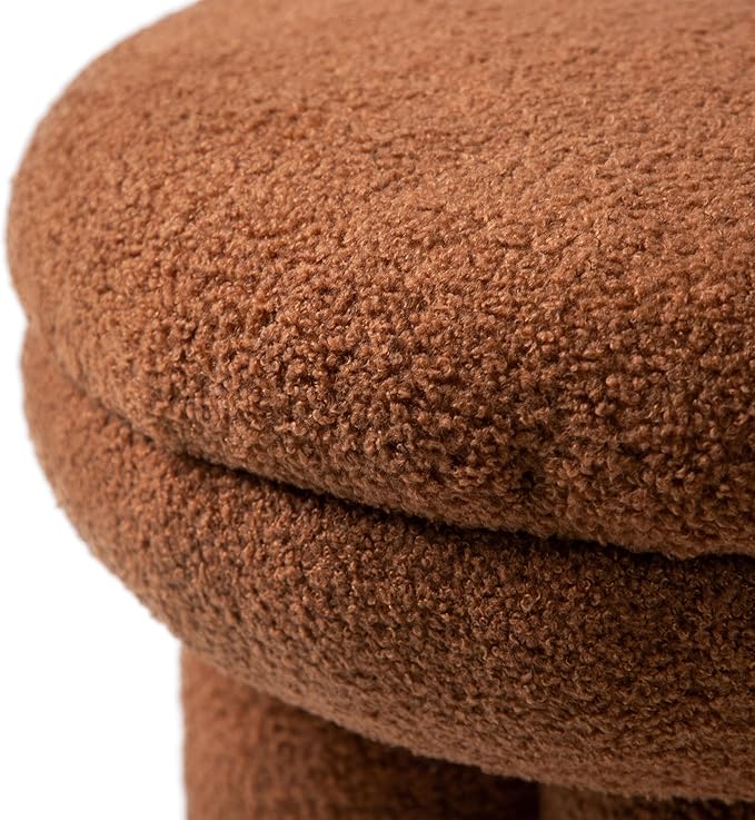 Furniture of America Rami Modern 18-inch Mushroom-Shape Upholstered Ottoman - Image 8