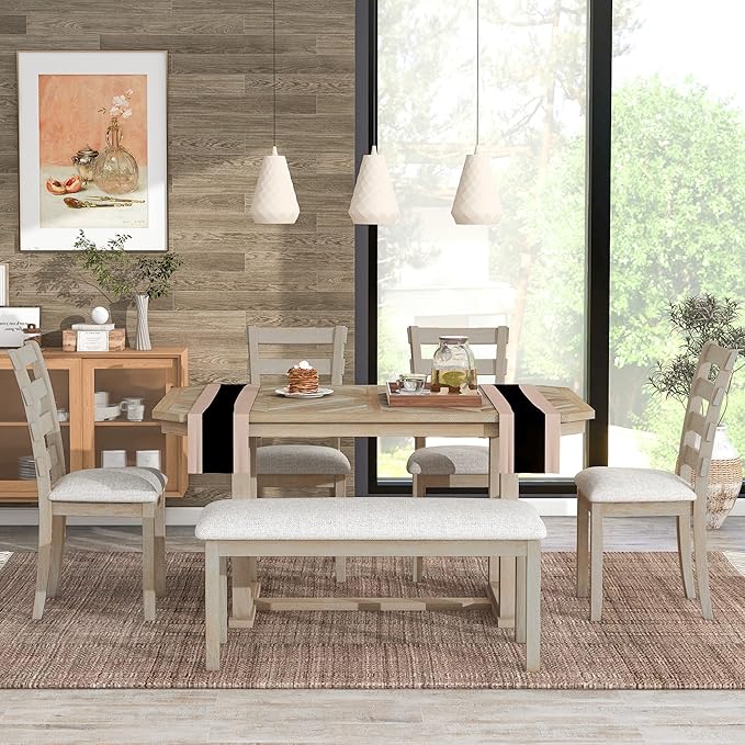 Ball & Cast 6 Piece Wood Dining Table Set - Image 4