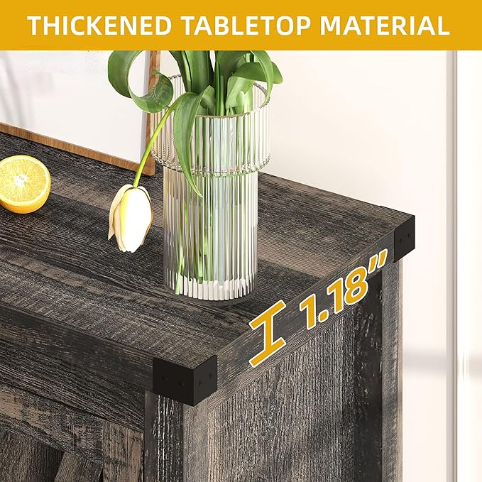 DWVO Buffet Cabinet with Storage, Farmhouse Coffee Bar Cabinets Kitchen Table - Image 7
