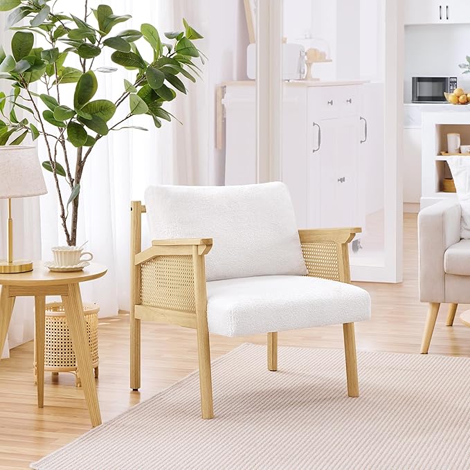 Yaheetech Accent Chair, Boucle Vanity Chair by Yaheetech