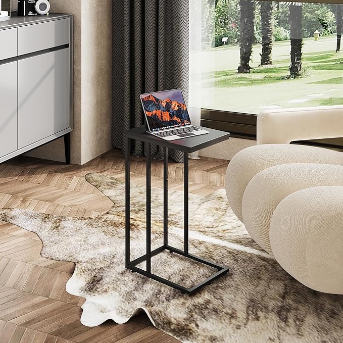WLIVE Black Side Table Set of 2, C Shaped End Table Sets, Small Sofa Side - Image 6