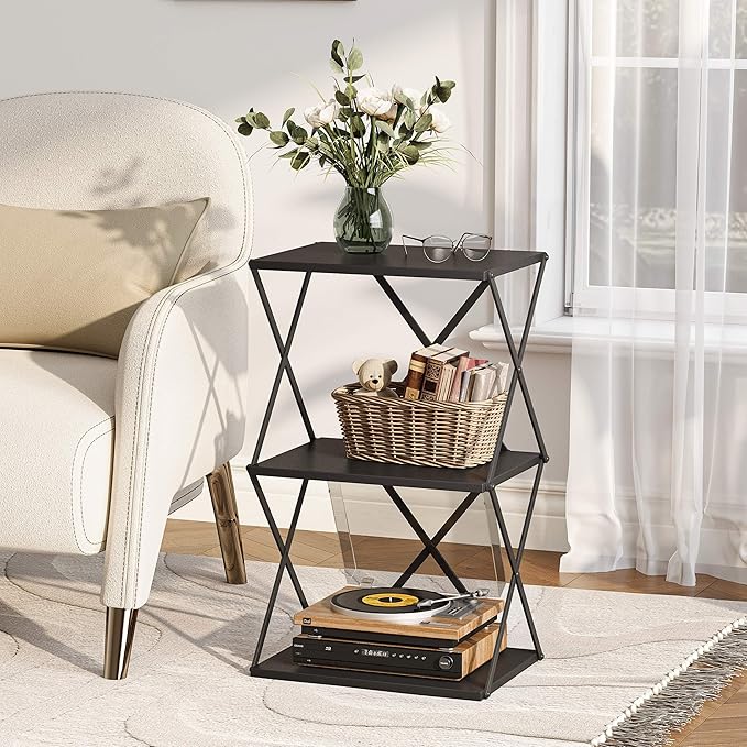 3-Tier End Table Small Side Table Tall Bedside Night Stand - Image 5
