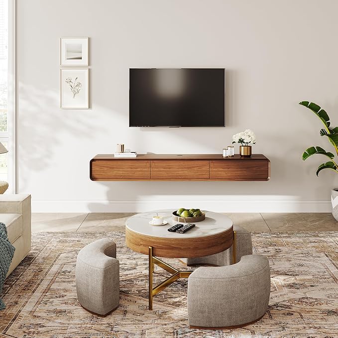 Fully-Assembled Minimalist Floating TV Stand, Modern Wall-Mounted Entertainment - Image 3