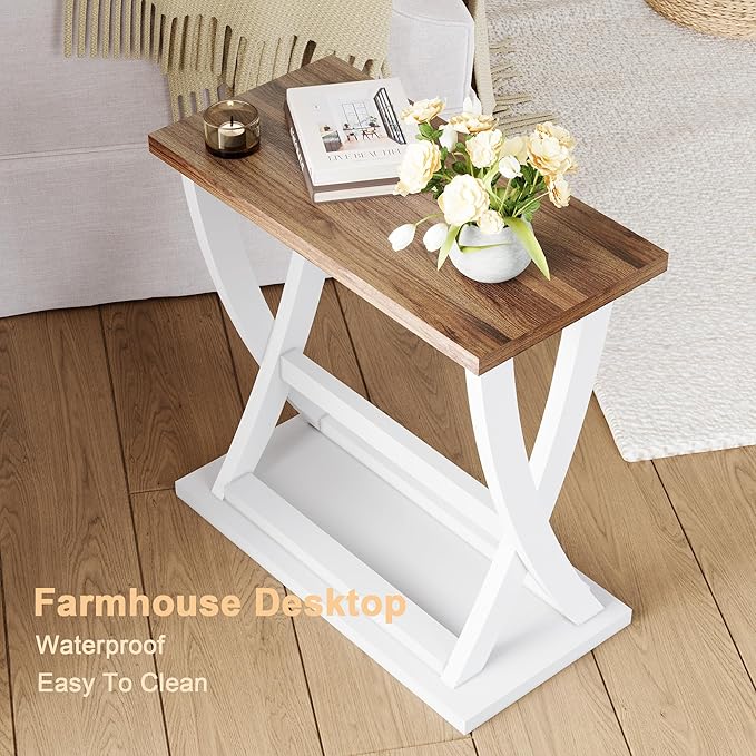 ChooChoo Farmhouse End Table, Narrow Side Table - Image 3