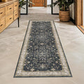 Black Boho Washable 2x6 Runner Rugs by HazoHaus