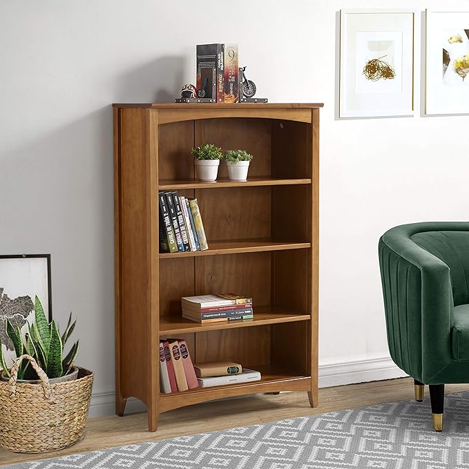 Shaker Style 4 Shelf Bookcase / Solid Wood / 48" High / Adjustable Shelving / - Image 9