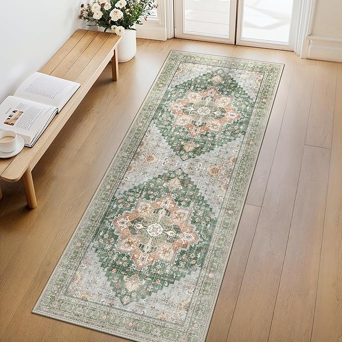 GENIMO 2x5 Runner Rugs for Hallway, Machine Washable Non Slip Vintage Rugs by GENIMO