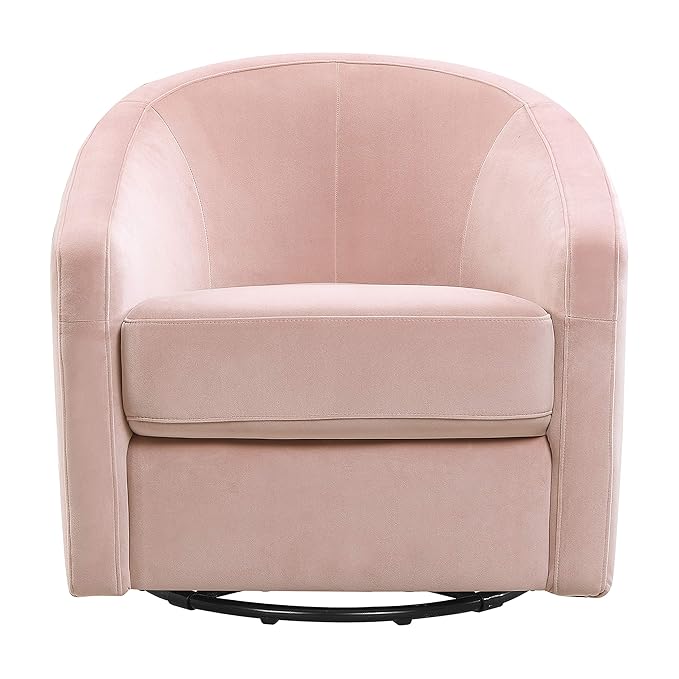 babyletto Madison Swivel Glider in Blush Pink Velvet - Image 6