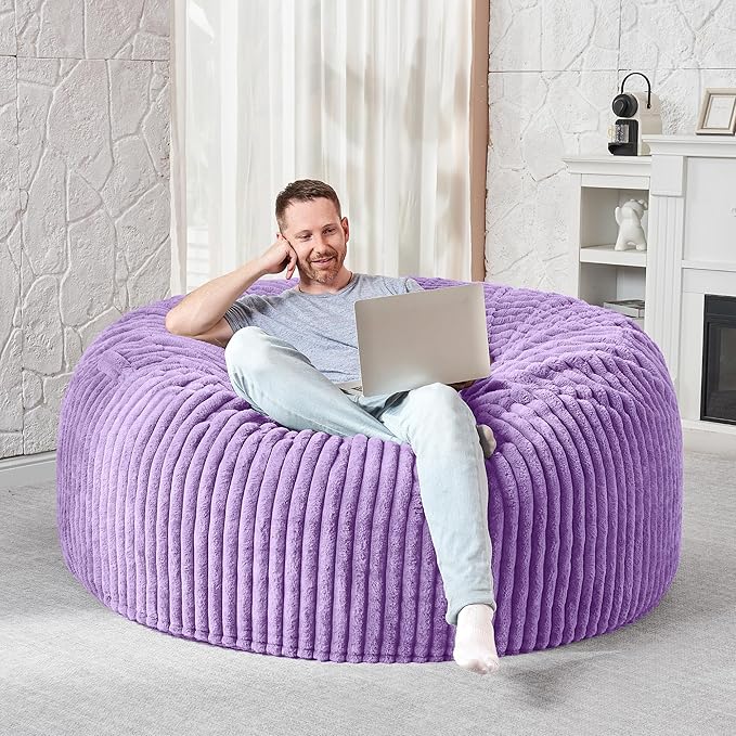 HABUTWAY 4FT Bean Bag Chair, Memory Foam Beanbag Chair - Image 5