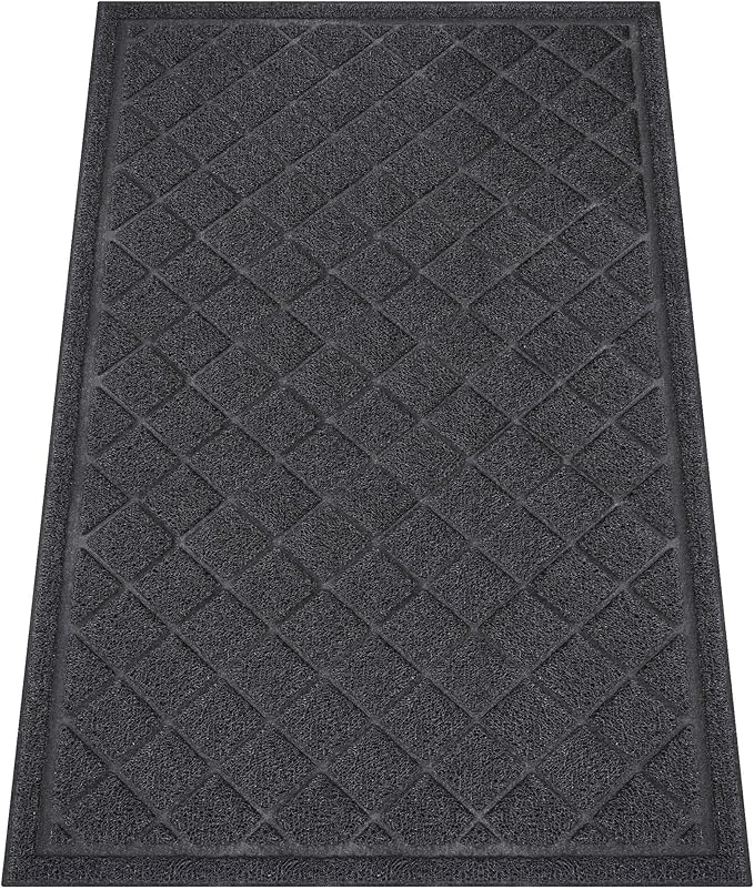 Front Door Mat Indoor Outdoor, Heavy Duty Low Profile Entrance Rug by HOMEK