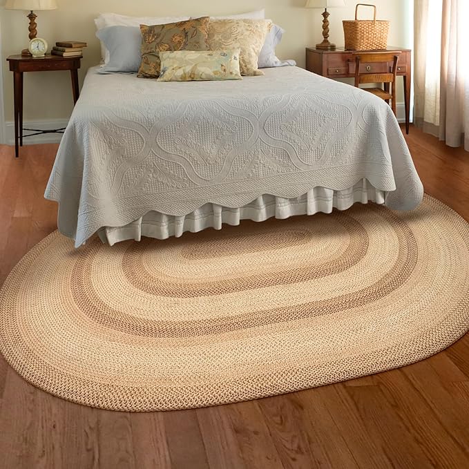 Homespice Cookie Dough Jute Braided Rug 5x8' by Homespice