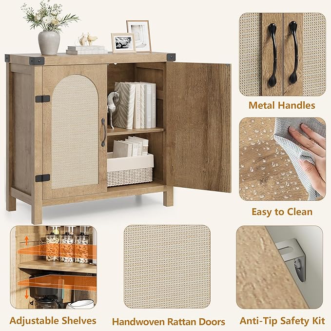 IDEALHOUSE Rattan Buffet Cabinet - Image 4