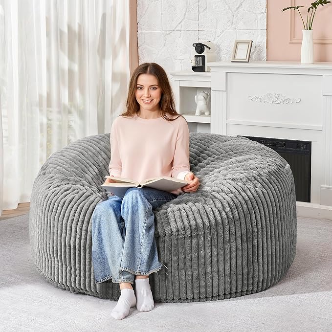 HABUTWAY 4FT Bean Bag Chair, Memory Foam Beanbag Chair by HABUTWAYMakeYourLifeComfortable