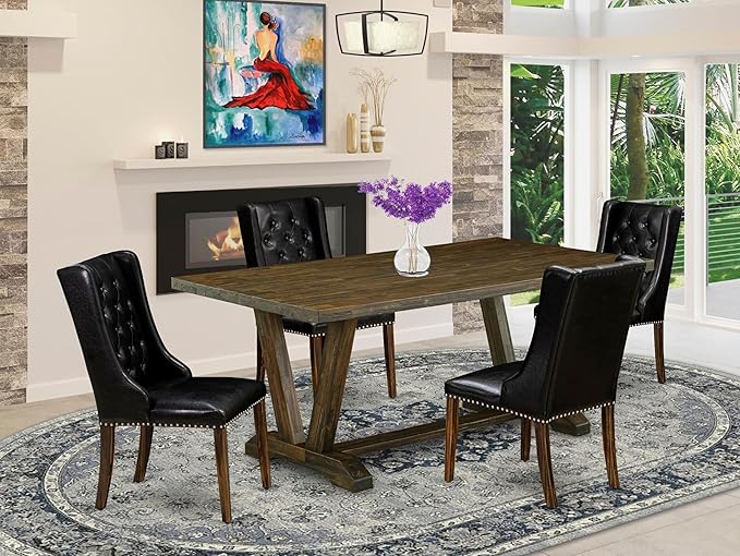 East West Furniture V777FO749-5 5 Piece Kitchen Table Set - Image 2