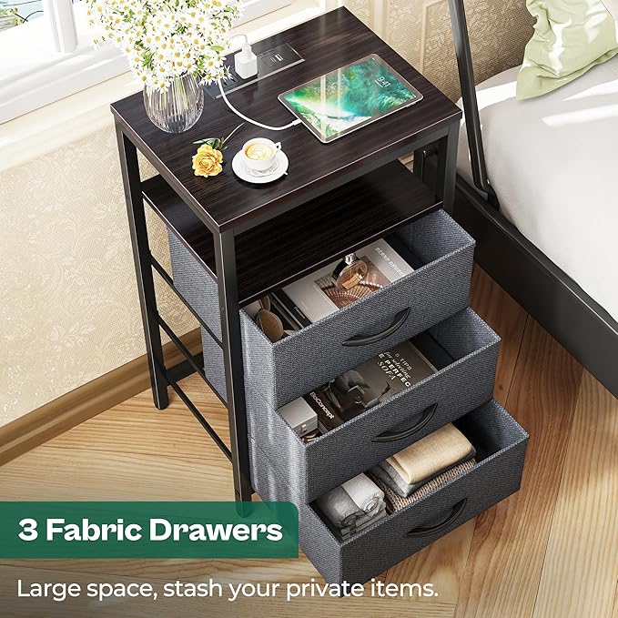 Huuger Nightstands Set of 2, 27.6 Inch End Tables - Image 6