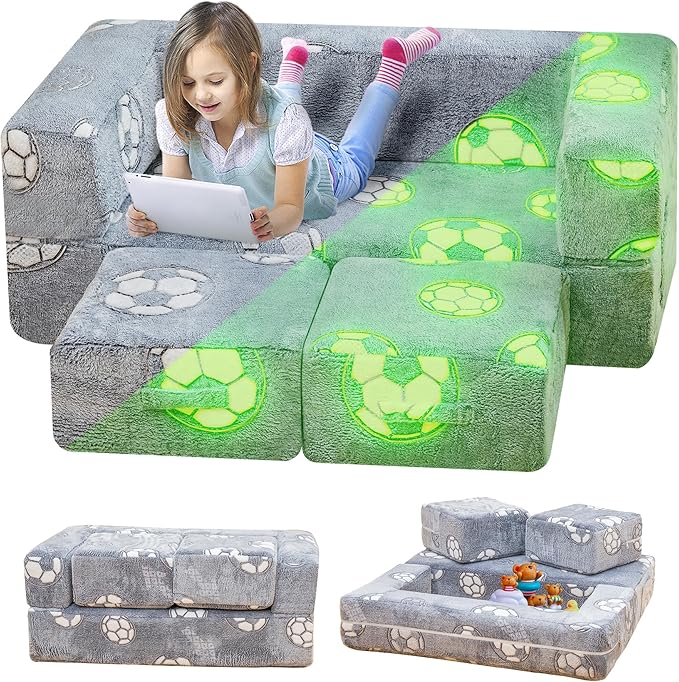 Lamerge Toddler Couch Glow in The Dark Toddler Fold Out Couch by LAMERGE-GROWWITHLOVE