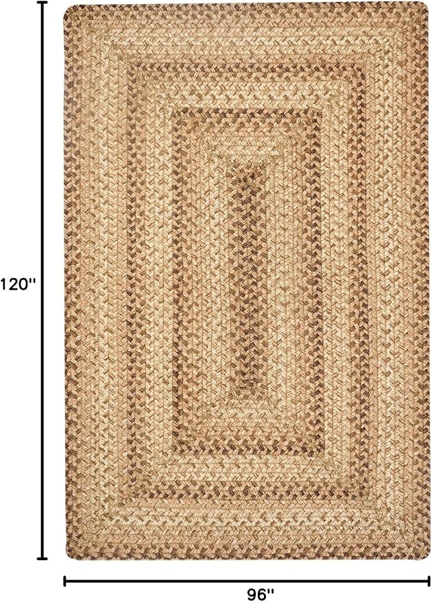 Homespice Cookie Dough Braided Jute Brown Rug 8x10' - Image 2