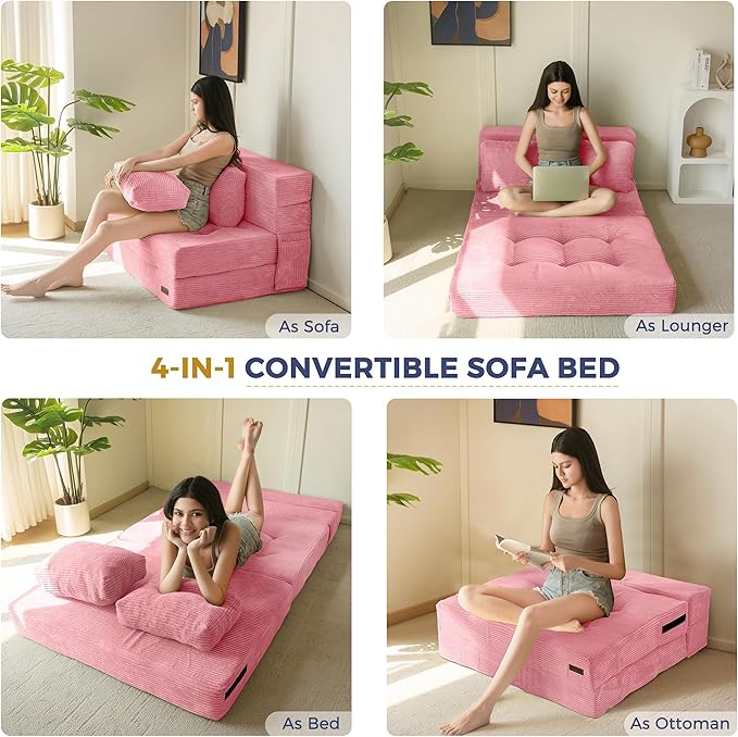 MAXYOYO Convertible Sofa Bed, Fold Out Sleeper Sofa - Image 4
