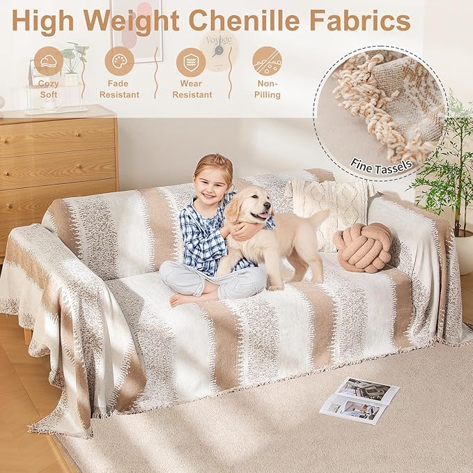 Boho Sofa Cover, Couch Covers for 3 Cushion Couch Sofa Pet Friendly, Sofa Cover - Image 2