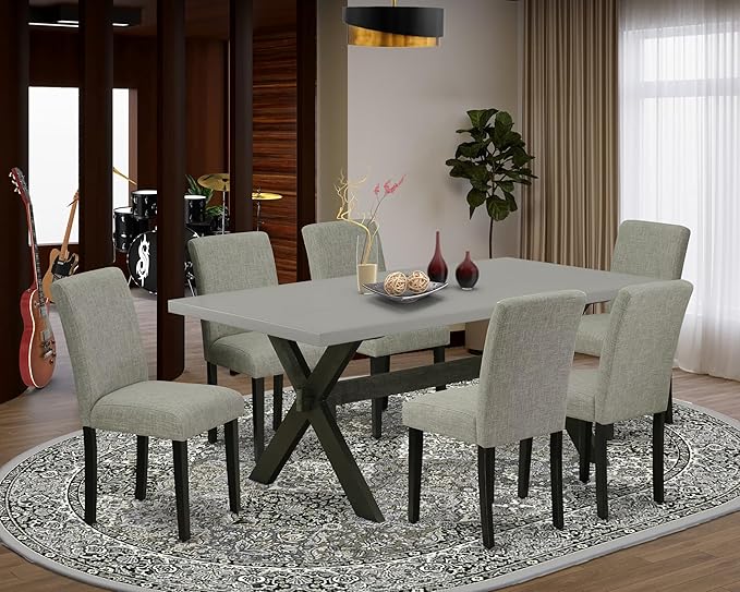 East West Furniture X697AB106-7 7 Piece Kitchen Table Set Consist of a - Image 2