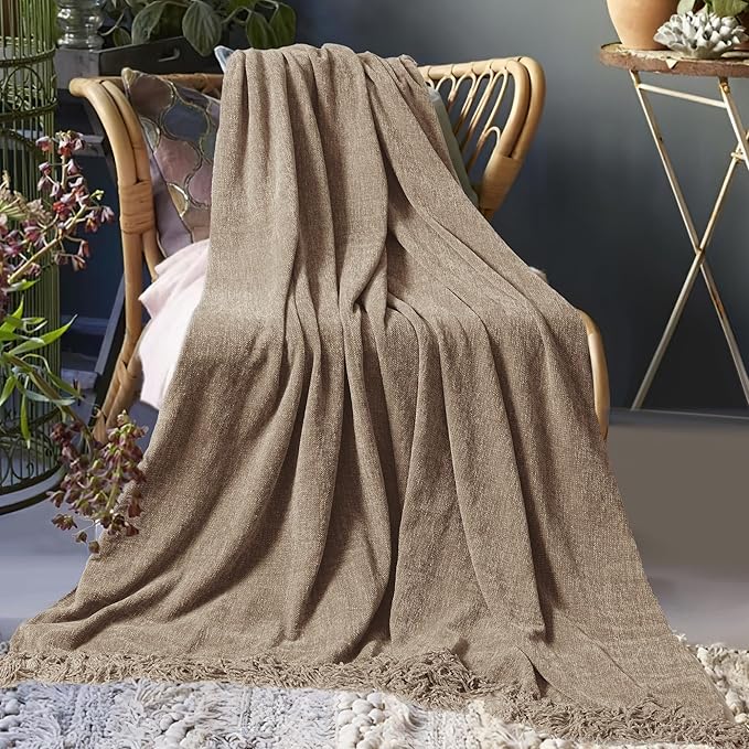 Chenille Throw Blanket for Couch 50"X 60", Soft Cozy Throws - Image 8