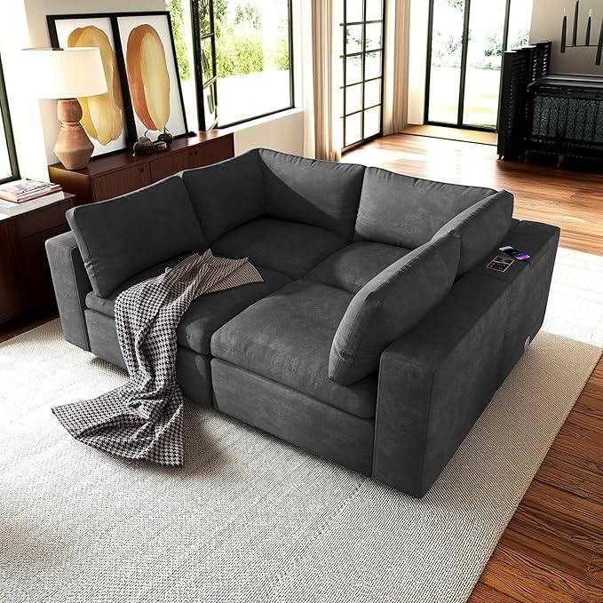 133.9 Inch Modular Convertible Sectional Sofa - Image 3