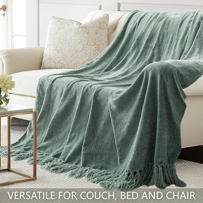 Chenille Throw Blanket for Couch 50"X 60", Soft Cozy Throws - Image 4