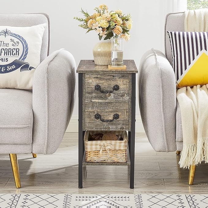 VECELO End Tables, Narrow Nightstands - Image 4