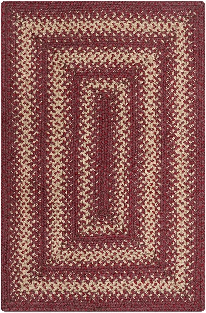 Homespice Autumn Maple Burgundy and Tan Braided Area Rugs, 8x10' Rectangle - Image 8