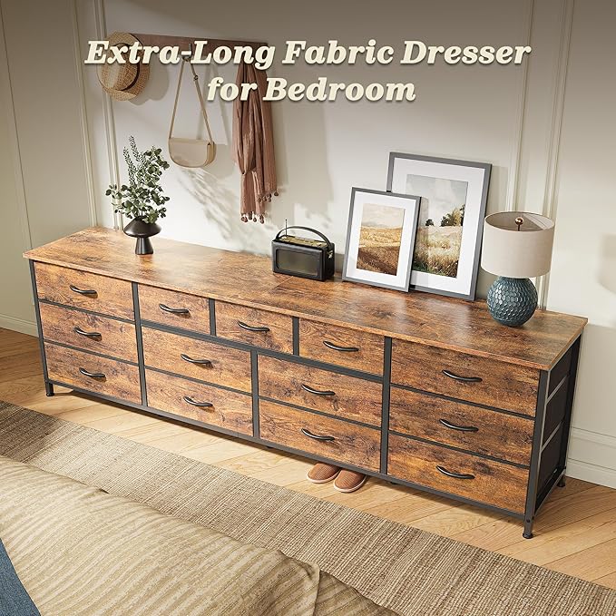 Huuger 70 Inch Dresser for Bedroom, TV Stand for 65, 80 Inch TV, 13 Fabric - Image 5