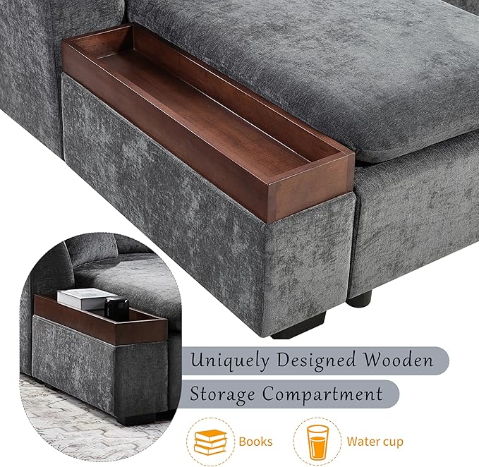 Merax 93.7" L-Shaped Sectional Sofa - Image 5