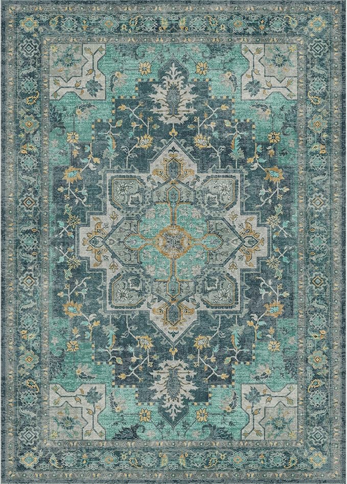 GENIMO 7'6''x9'6'' Area Rugs for Living Room, Machine Washable Non Slip Vintage - Image 7