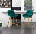 Sidanli Velvet Barstools Set of 2, 29 inch Seat Height Comfortable Island Stools by Sidanli