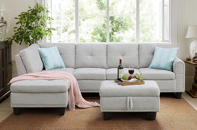 98 Inch L Shaped Sectional Sofa - Image 2