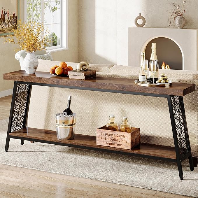 Tribesigns 70.9" Extra Long Console Table, 2-Tier Sofa Table by Tribesigns
