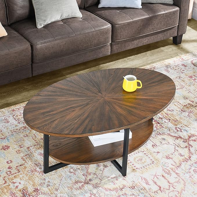 Solid Wood Oval Coffee Table - Image 4
