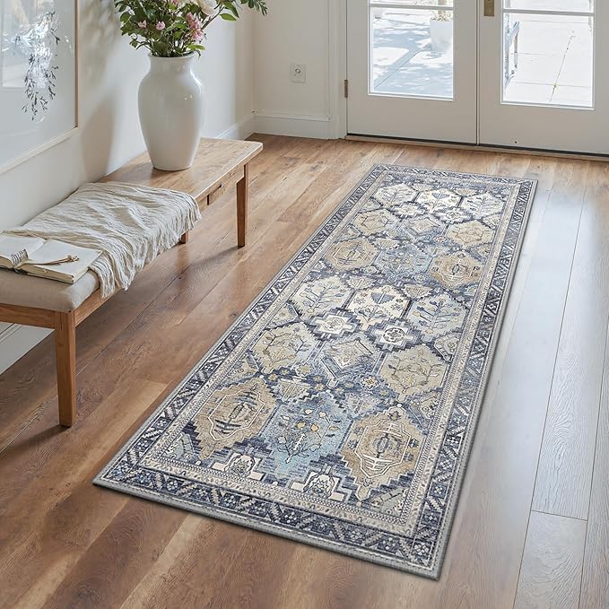 GENIMO 2x5 Runner Rugs for Hallway, Machine Washable Non Slip Vintage Rugs by GENIMO