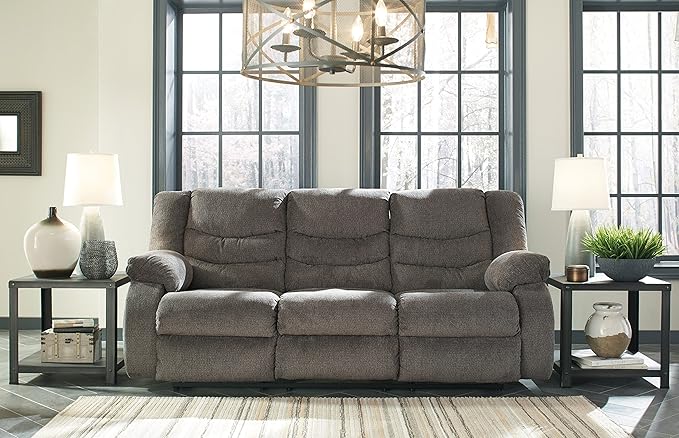 Signature Design by Ashley Tulen Modern Manual Pull Tab Reclining Sofa - Image 9