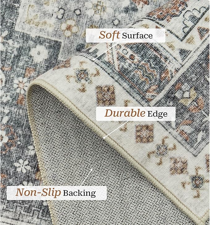 zesthome 8x10 Area Rugs for Living Room, Non-Slip Backing Washable Rugs - Image 4