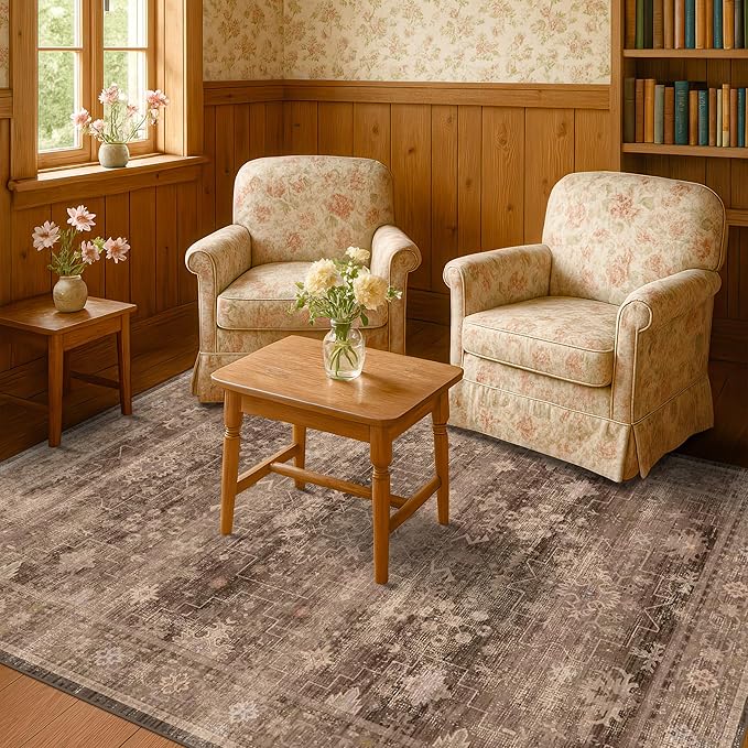 Boho Taupe Brown 5x7 Living Room Rug - Image 8