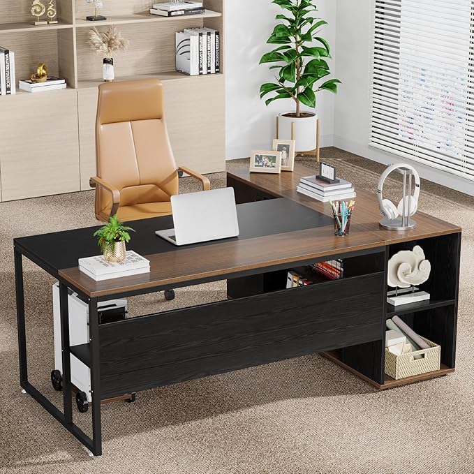 Tribesigns 71 inch Executive Desk, L Shaped Desk - Image 5