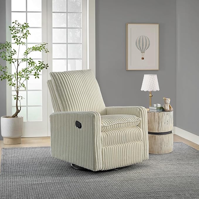 Oxford Baby Uptown Upholstered Swivel Glider and Recliner Nursery Chair - Image 2
