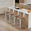 Changjie Furniture 24 Inches Metal Barstools Set of 4 Counter Height Bar Stools by ALISH