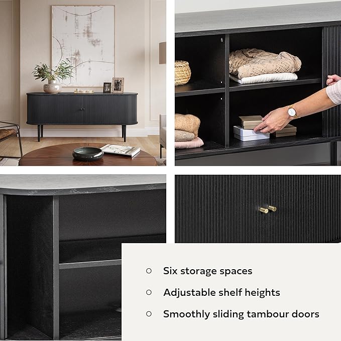 WERMO 71’’ Black Sideboard Cabinet - Image 3